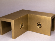 Over Panel Fitting Connector - 90 Degree - Antique Brass